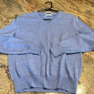 Express Light Blue V-Neck Sweater